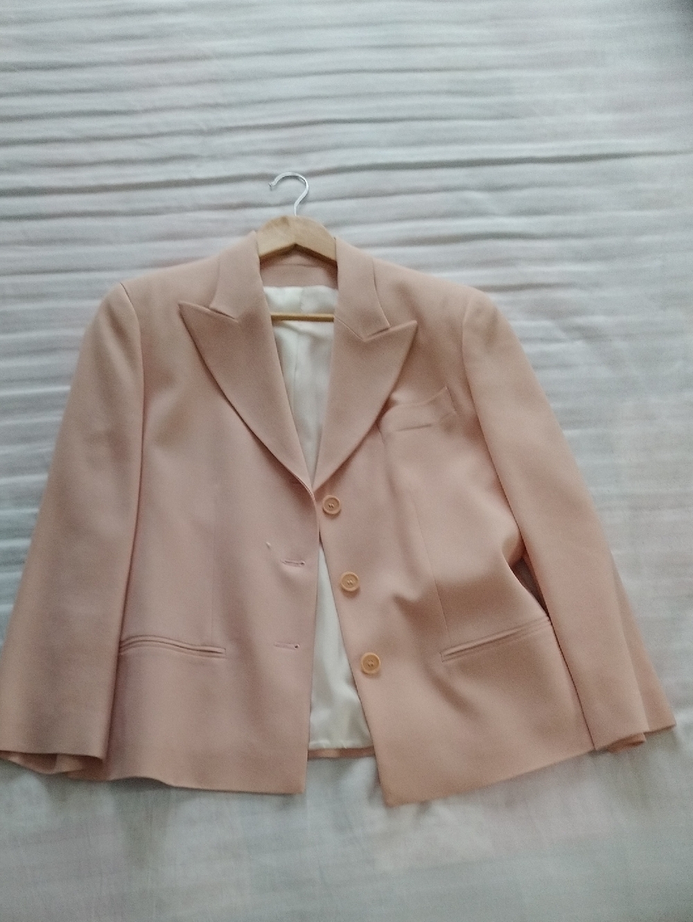 Burberry Pale Blush Pink Tailored Blazer Jacket